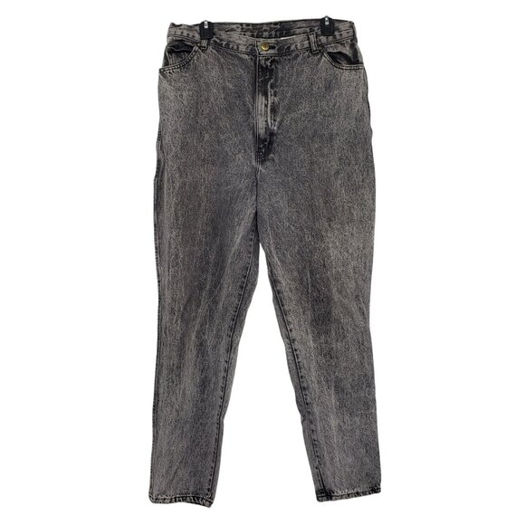 Vintage 80s PS Gitano Tapered Leg High Waisted Acid Wash Mom Jeans Black Gray - Picture 6 of 13